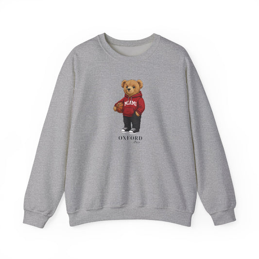 Oxford, Ohio Basketball Teddy Bear Crewneck Sweatshirt