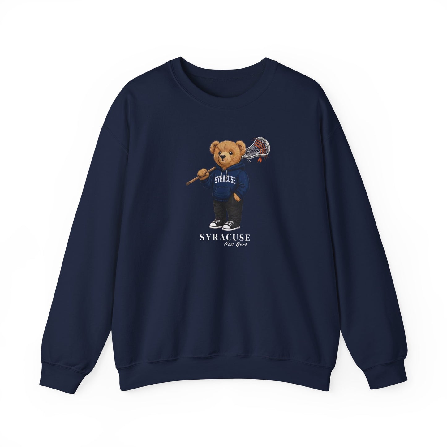 Syracuse, New York Lacrosse Teddy Bear Crewneck Sweatshirt