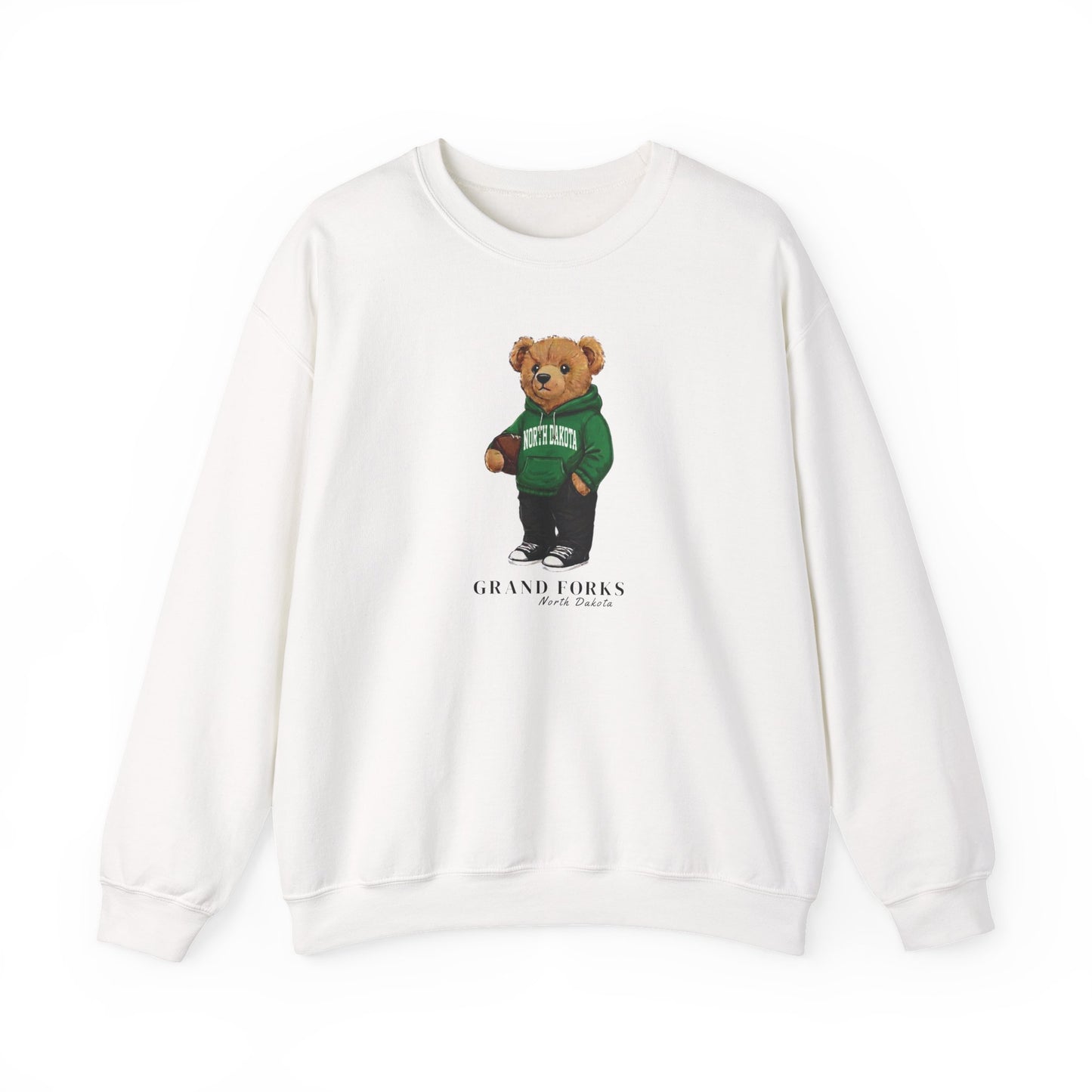 Grand Forks, North Dakota Teddy Bear Crewneck Sweatshirt