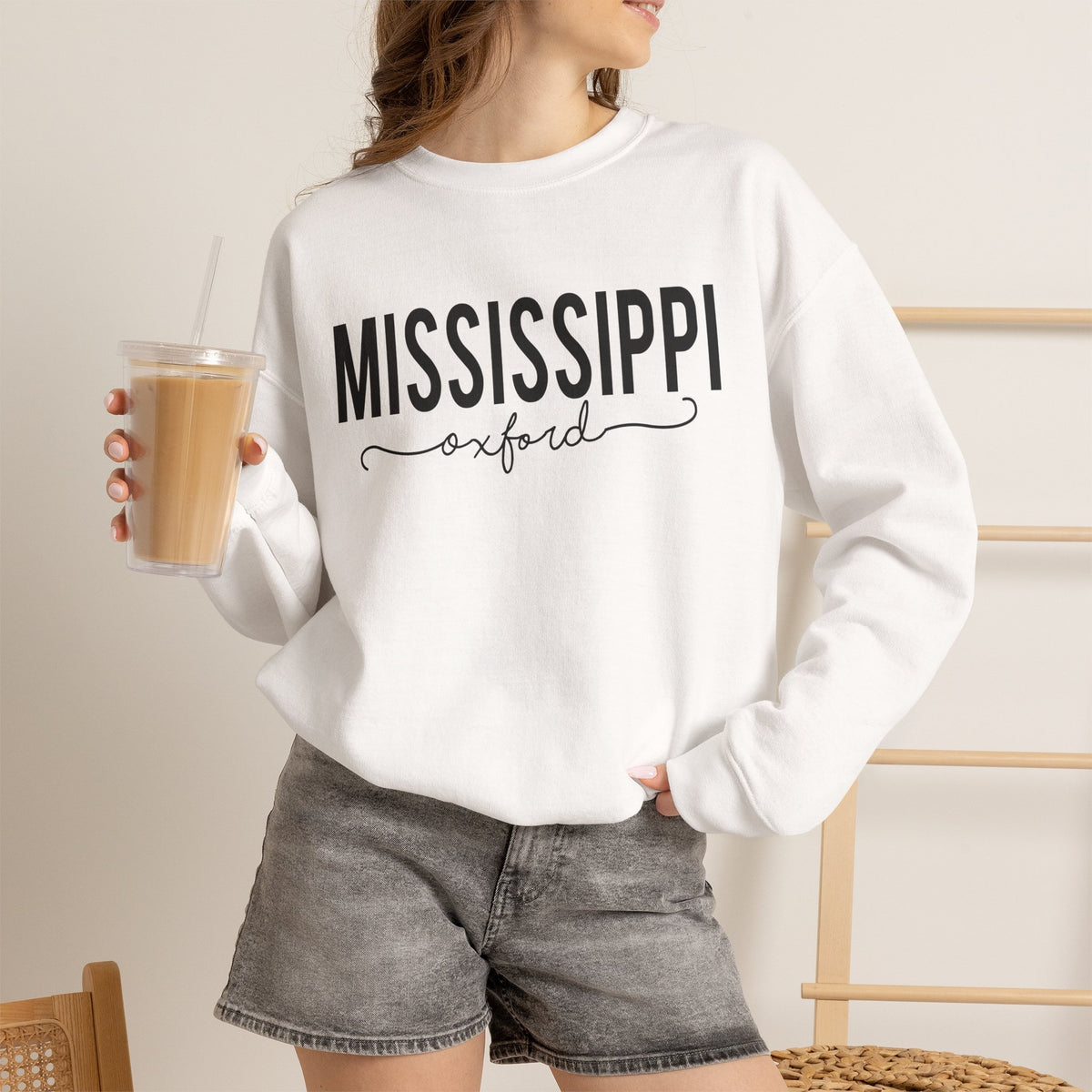 Mississippi, Oxford Crewneck Sweatshirt