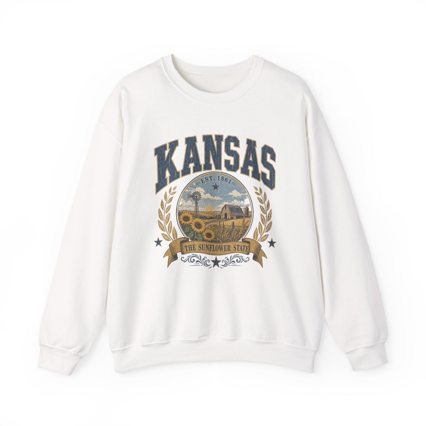 Vintage Kansas - The Sunflower State Crewneck Sweatshirt