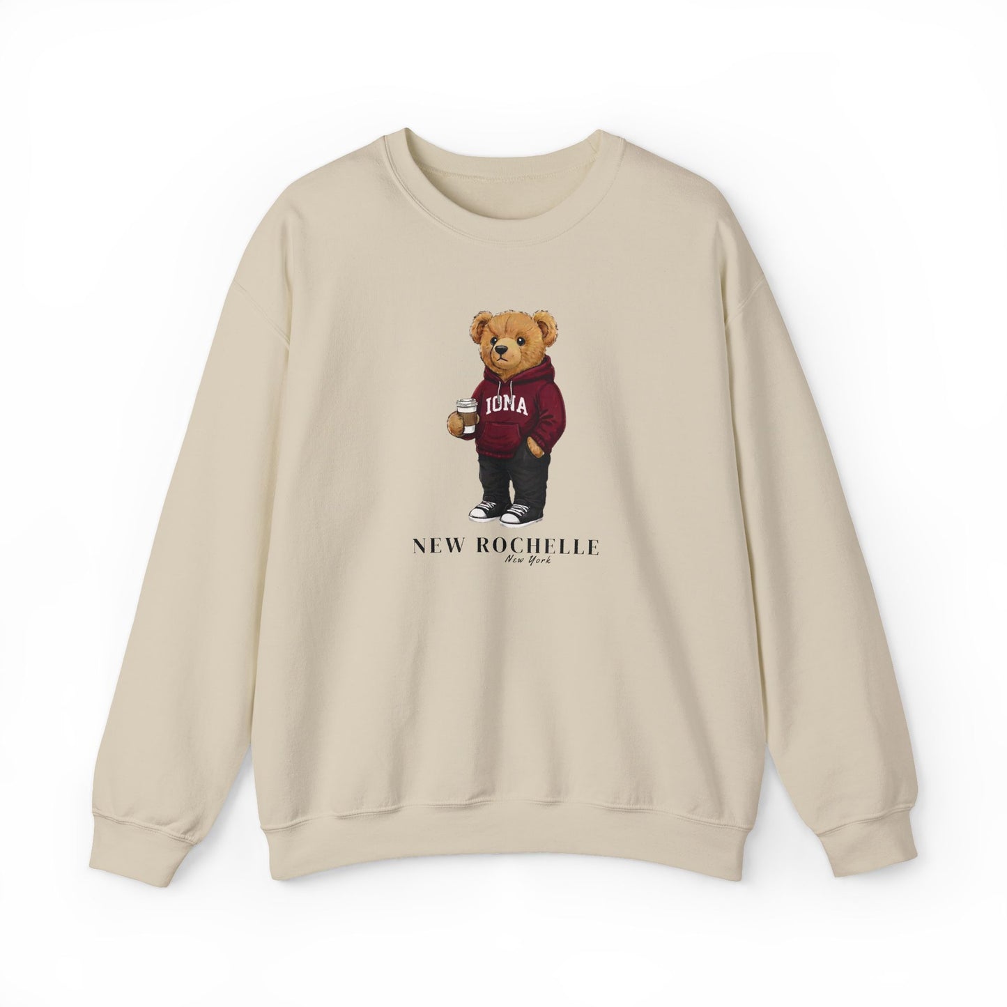 New Rochelle, New York Teddy Bear Crewneck Sweatshirt