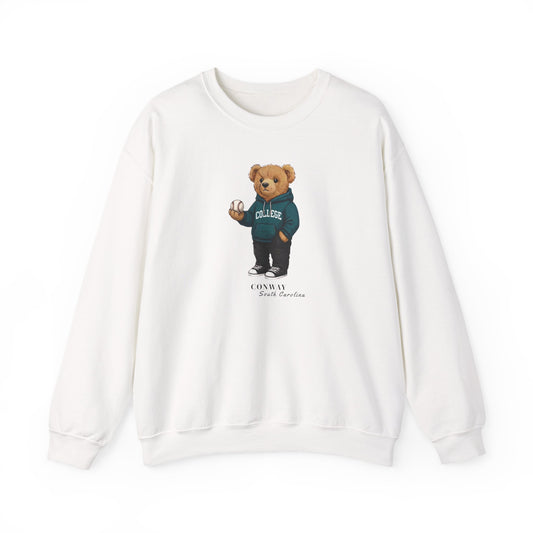 Conway, South Carolina Baseball Teddy Bear Crewneck Sweatshirt
