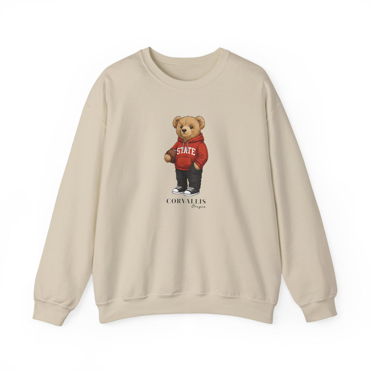 Corvallis, Oregon Teddy Bear Crewneck Sweatshirt