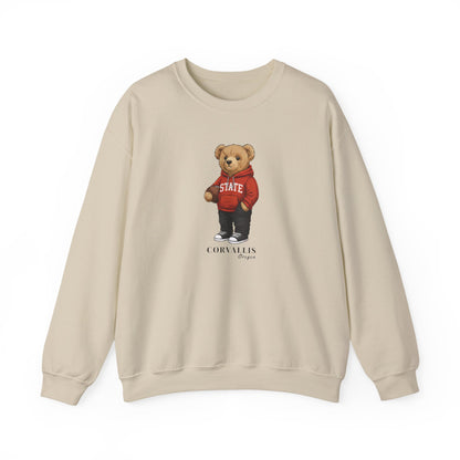 Corvallis, Oregon Teddy Bear Crewneck Sweatshirt
