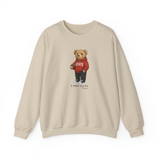 Corvallis, Oregon Teddy Bear Crewneck Sweatshirt