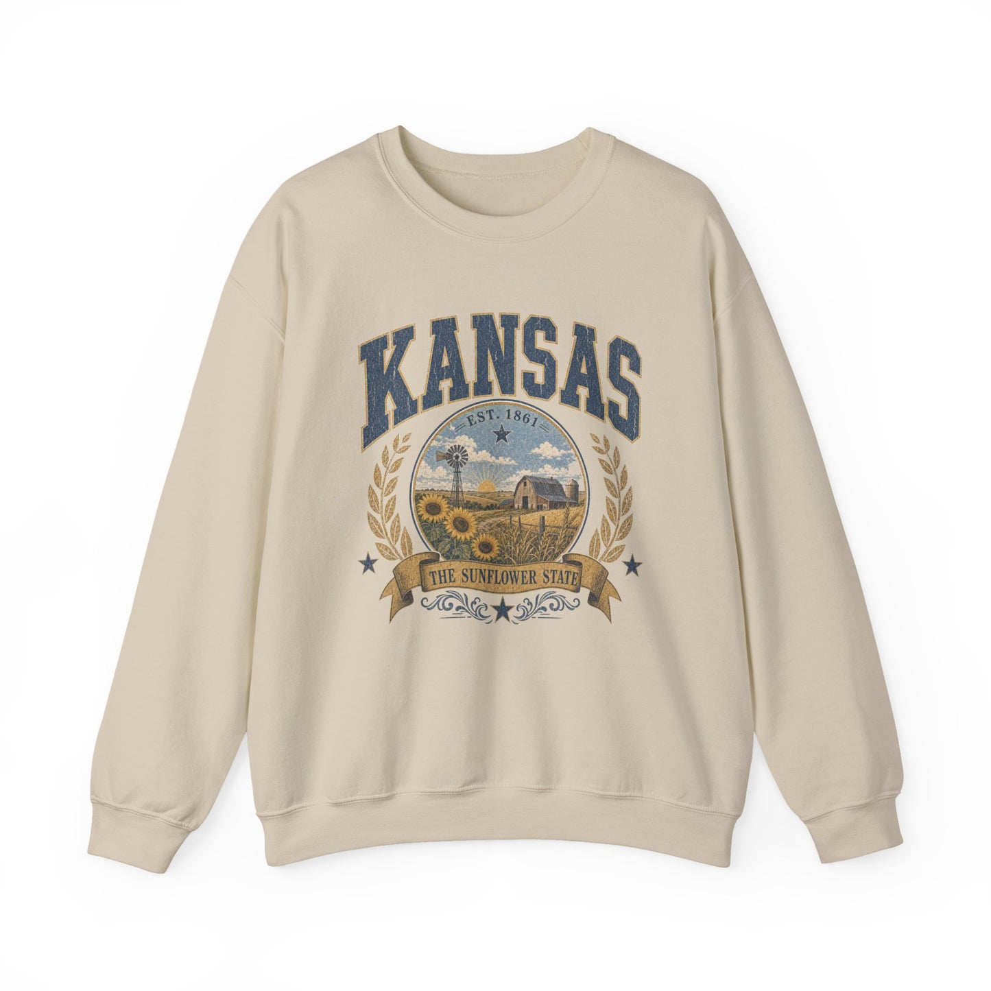 Vintage Kansas - The Sunflower State Crewneck Sweatshirt