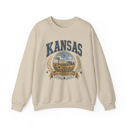 Vintage Kansas - The Sunflower State Crewneck Sweatshirt