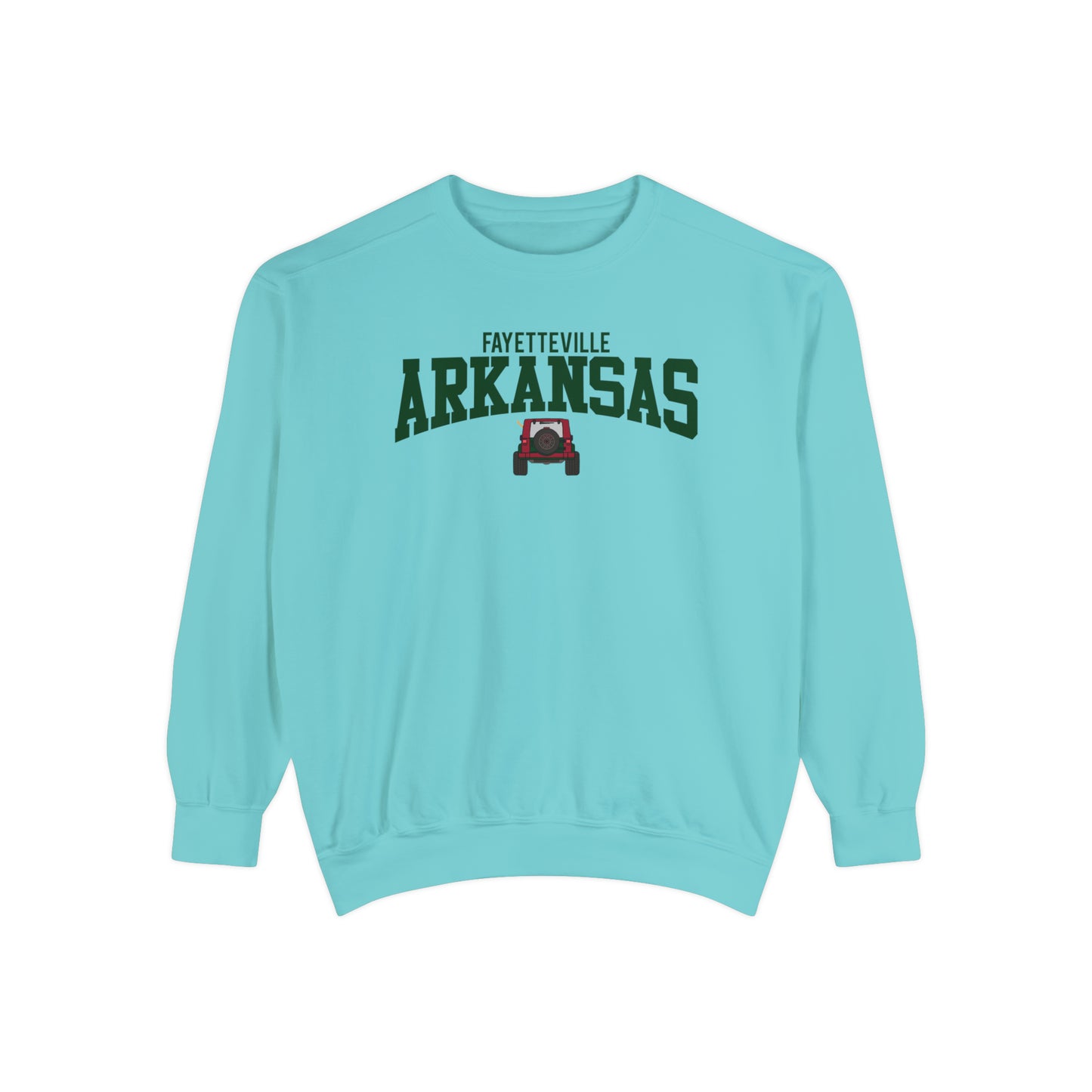Fayetteville Arkansas Jeep Comfort Colors Sweatshirt