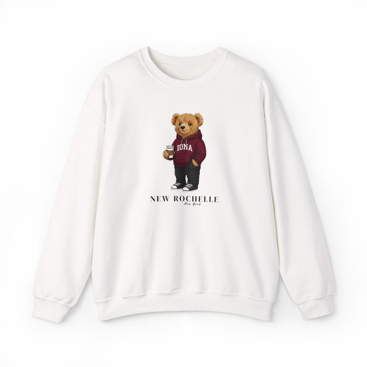 New Rochelle, New York Teddy Bear Crewneck Sweatshirt