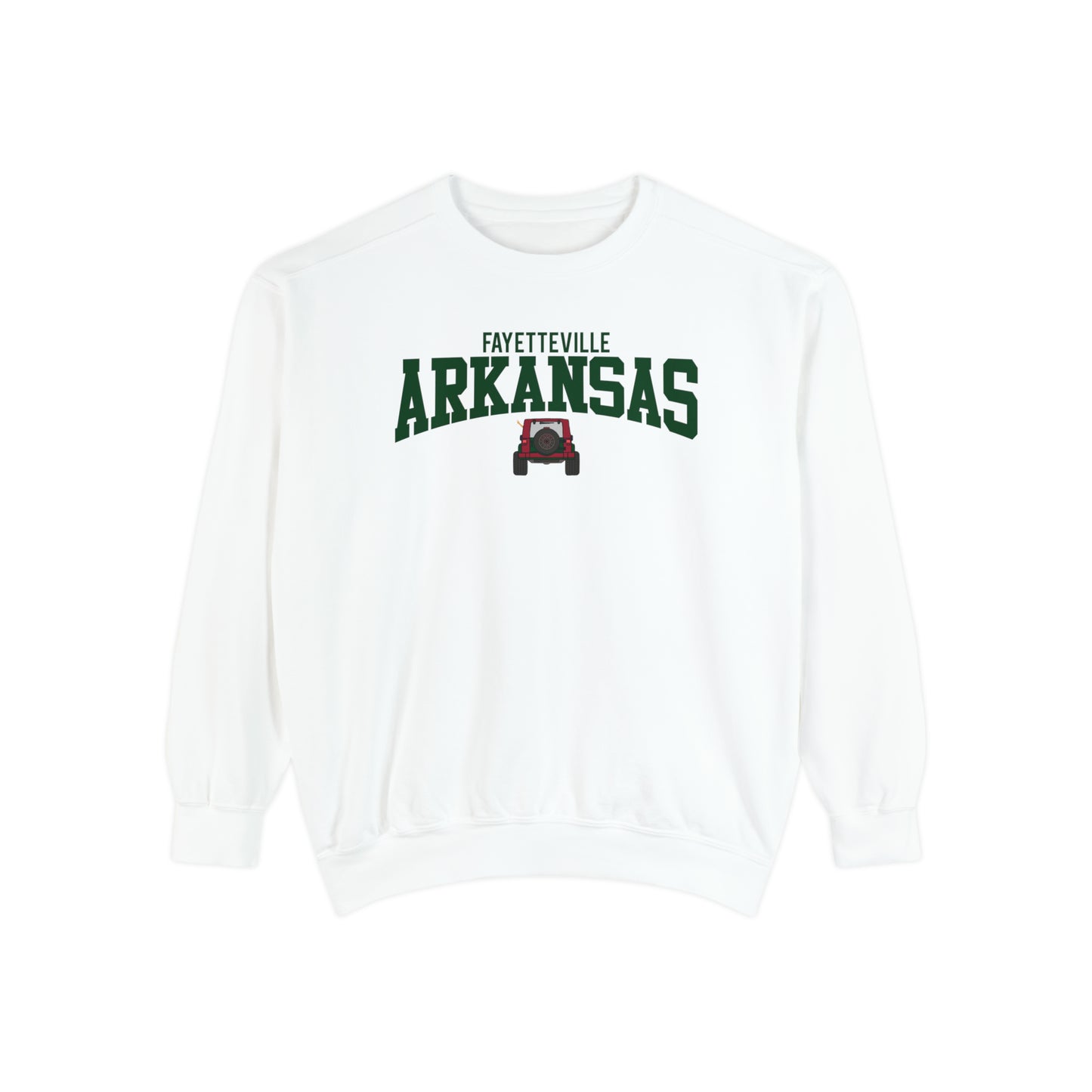 Fayetteville Arkansas Jeep Comfort Colors Sweatshirt