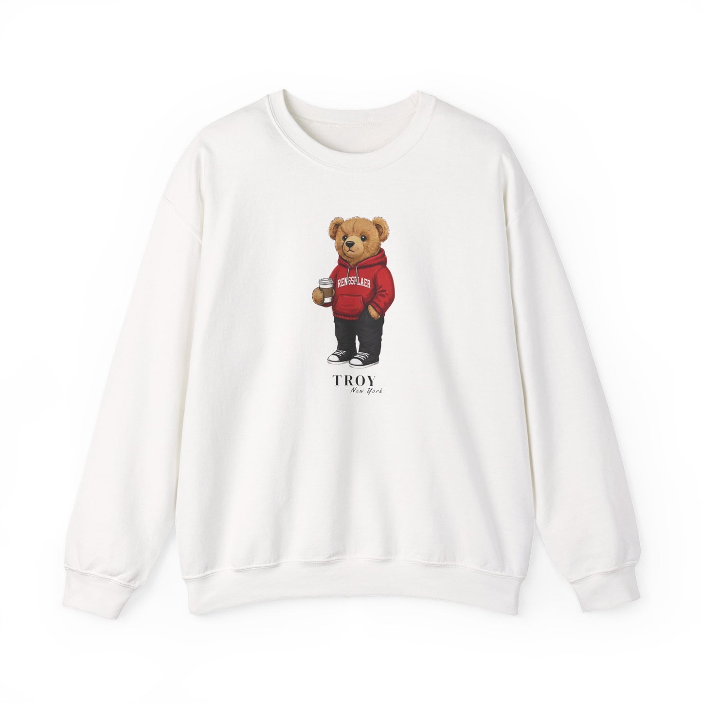 Troy, New York Teddy Bear Crewneck Sweatshirt