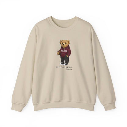 Blacksburg, Virginia Teddy Bear Crewneck Sweatshirt