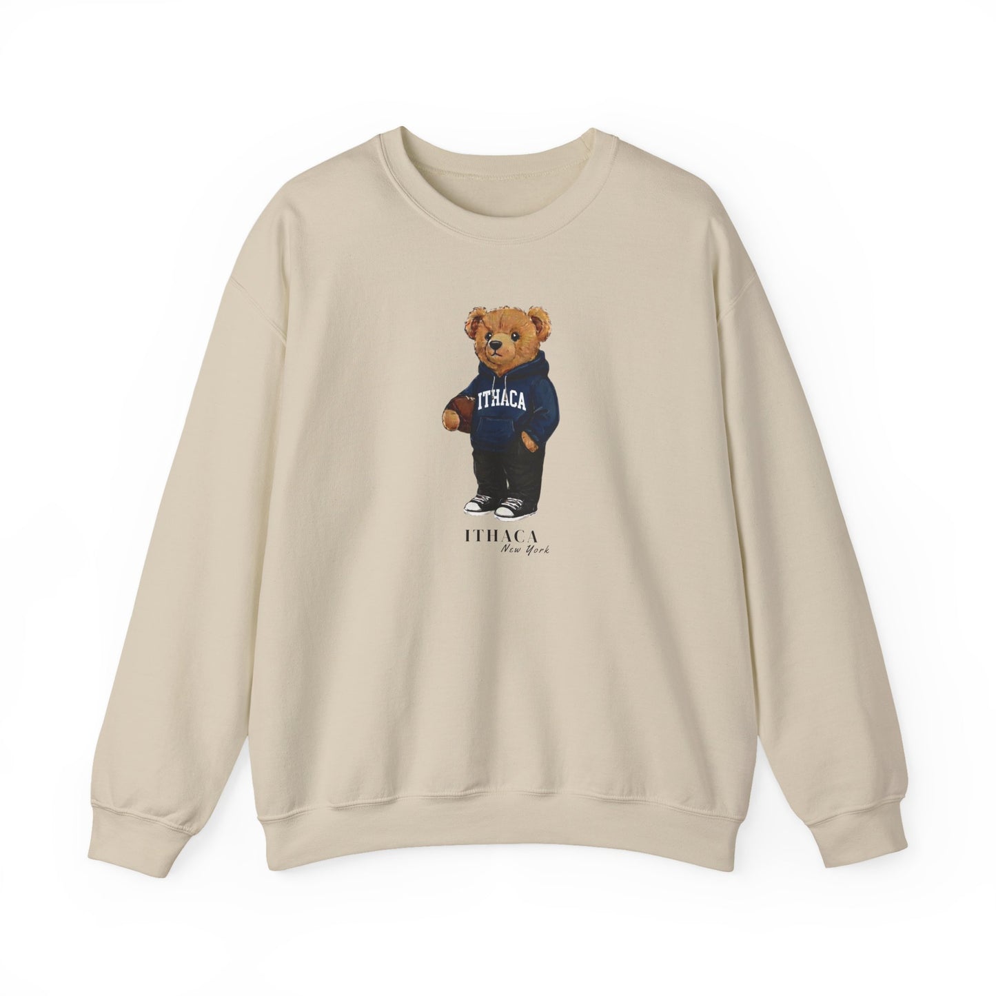 Ithaca, New York Teddy Bear Crewneck Sweatshirt