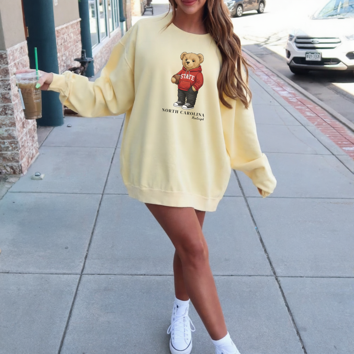 Raleigh, North Carolina Teddy Bear Comfort Colors Sweatshirt