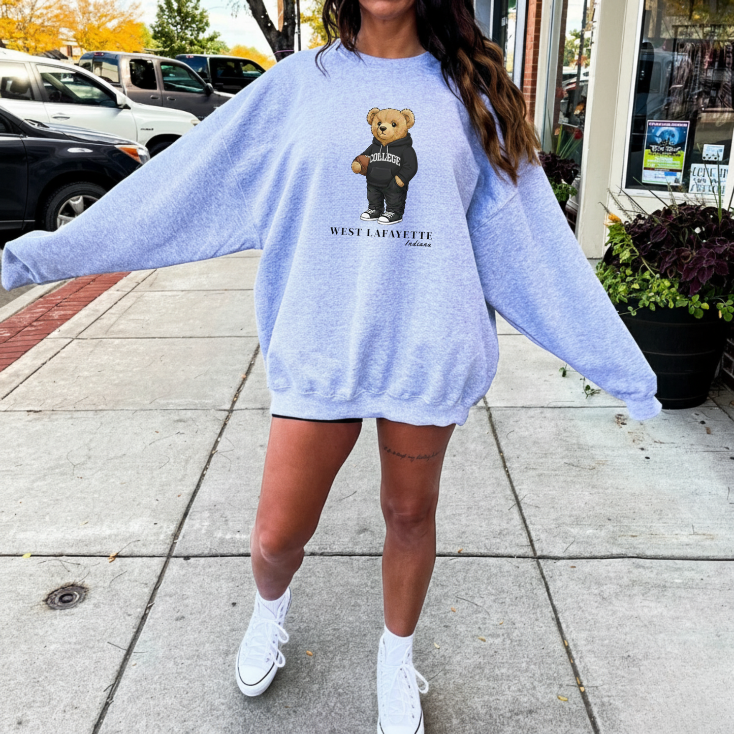 West Lafayette, Indiana Teddy Bear Crewneck Sweatshirt