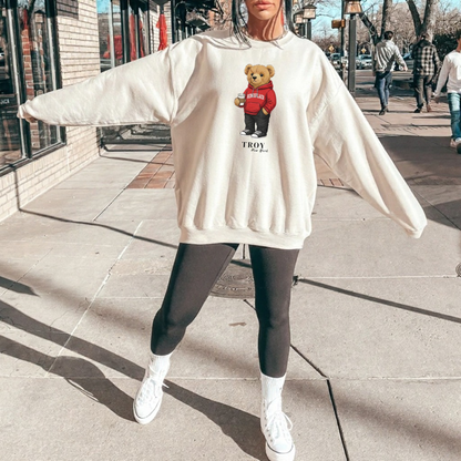 Troy, New York Teddy Bear Crewneck Sweatshirt