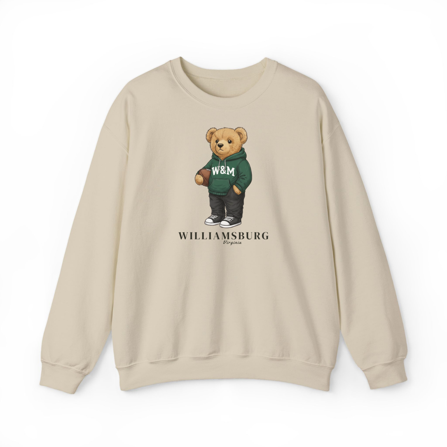 Williamsburg, Virginia Teddy Bear Crewneck Sweatshirt