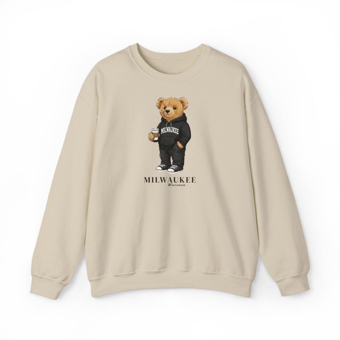 Milwaukee, Wisconsin Teddy Bear Crewneck Sweatshirt